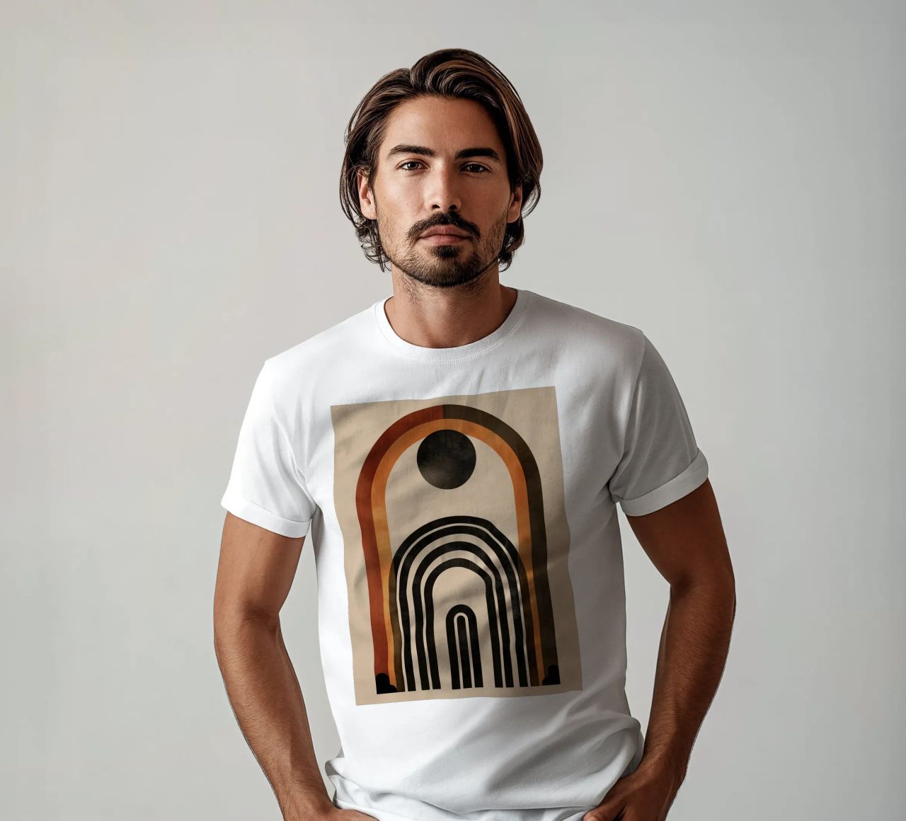 Design geometrico ad arco retrò t-shirt da Whole©