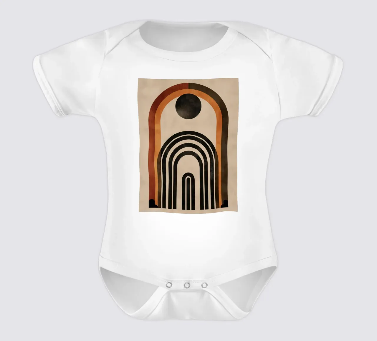 Design geometrico ad arco retrò body neonato maniche corte da Whole©