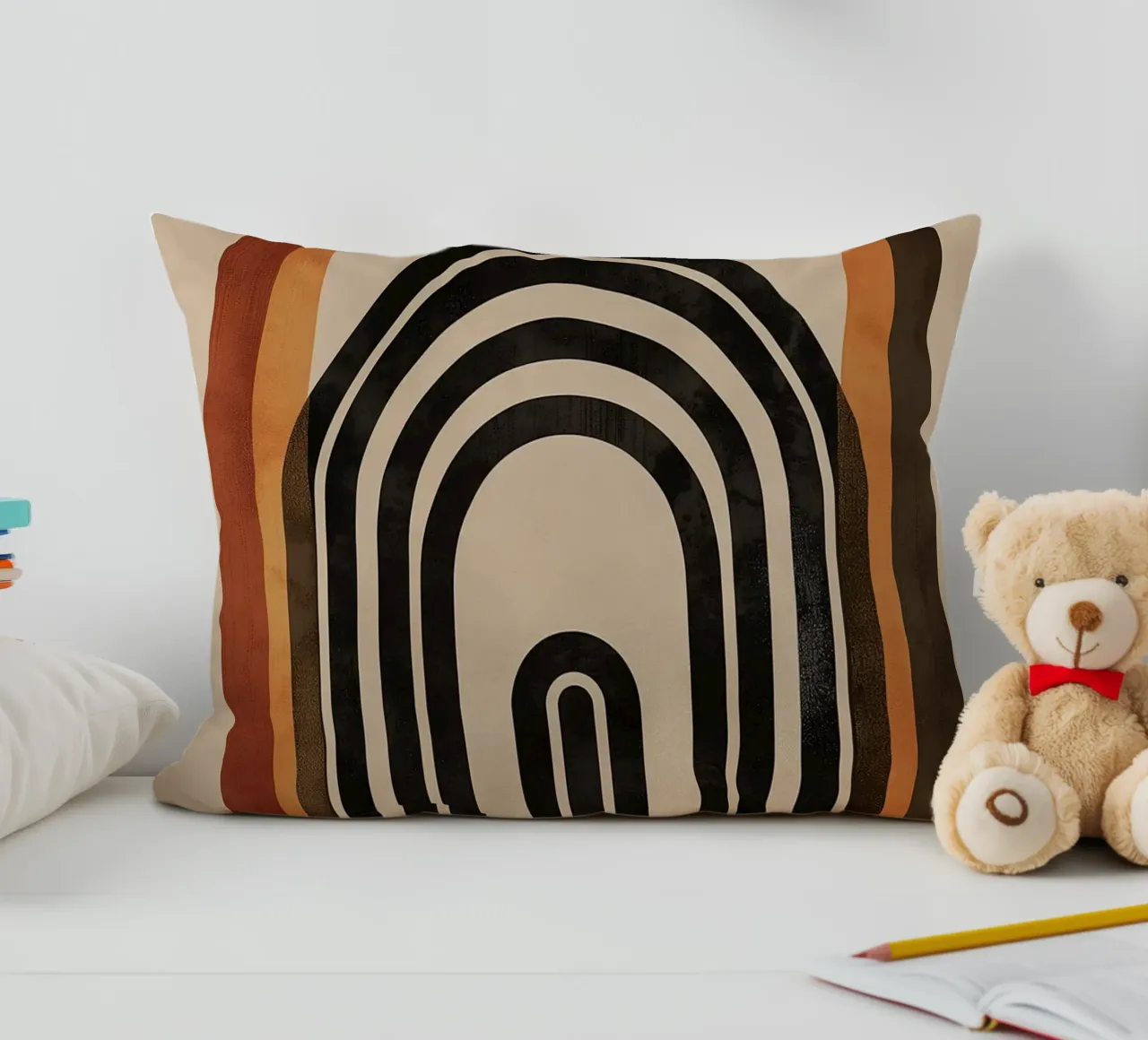 Design geometrico ad arco retrò cuscino da Whole©