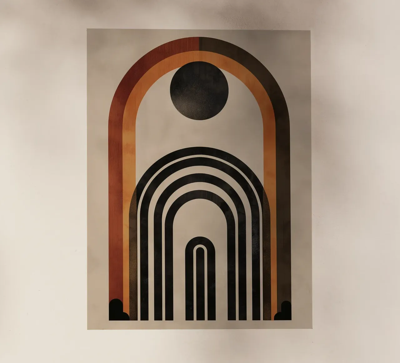 Design geometrico ad arco retrò pellicola backlit da Whole©