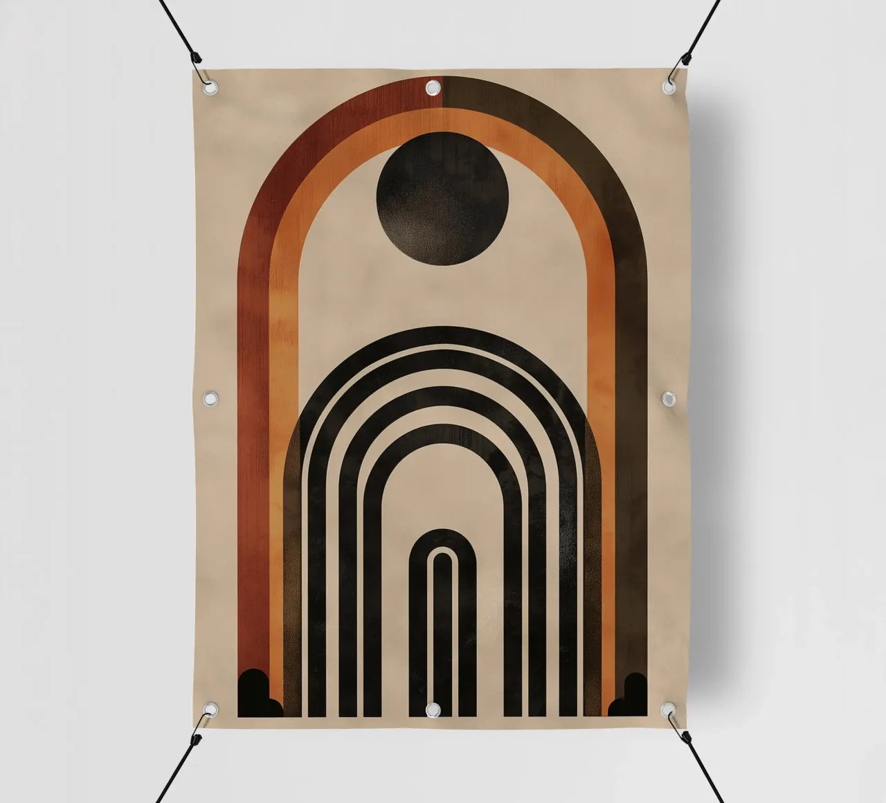Design geometrico ad arco retrò telo in pvc da Whole©
