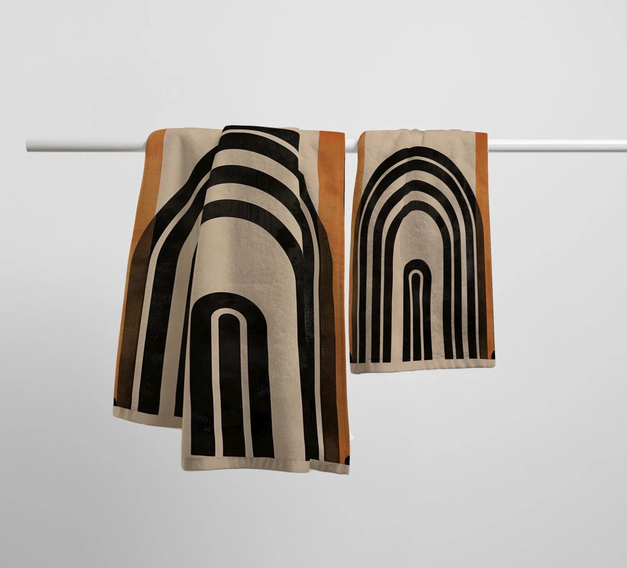 Design geometrico ad arco retrò asciugamano da bagno da Whole©