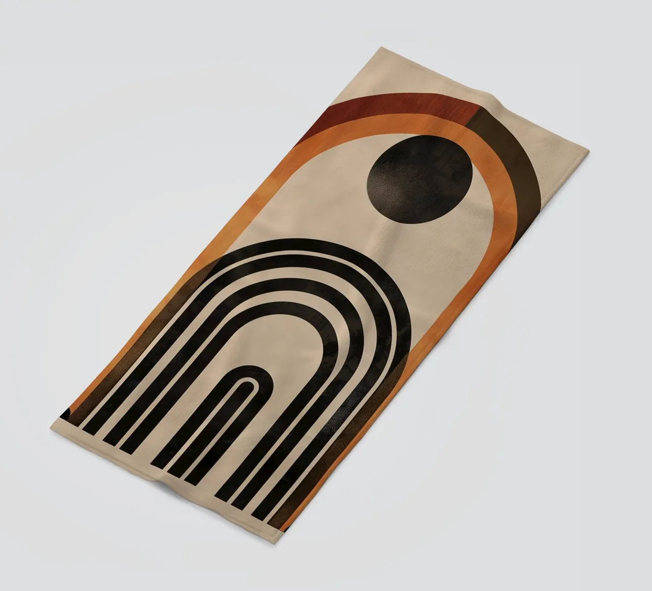 Design geometrico ad arco retrò telo mare da Whole©