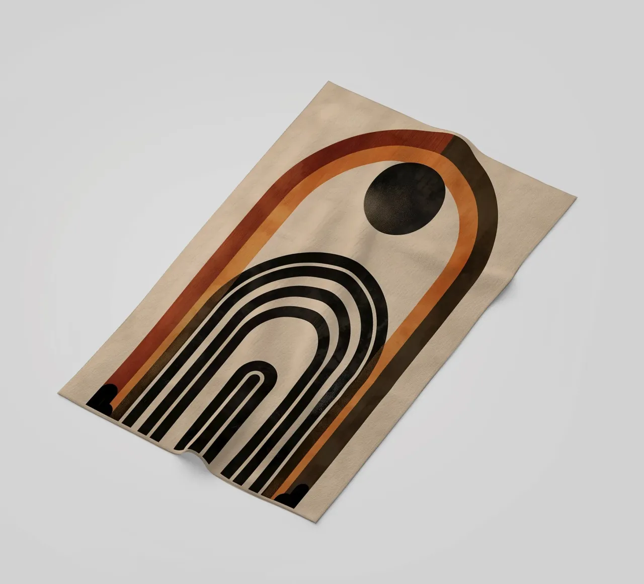 Design geometrico ad arco retrò telo mare da Whole©