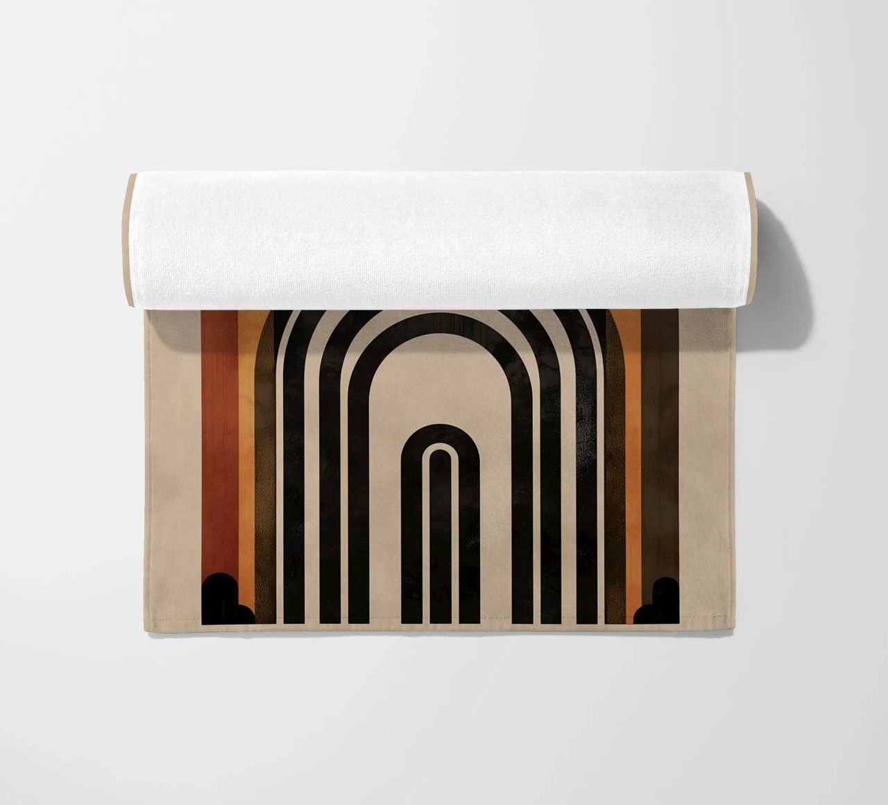 Design geometrico ad arco retrò telo mare da Whole©