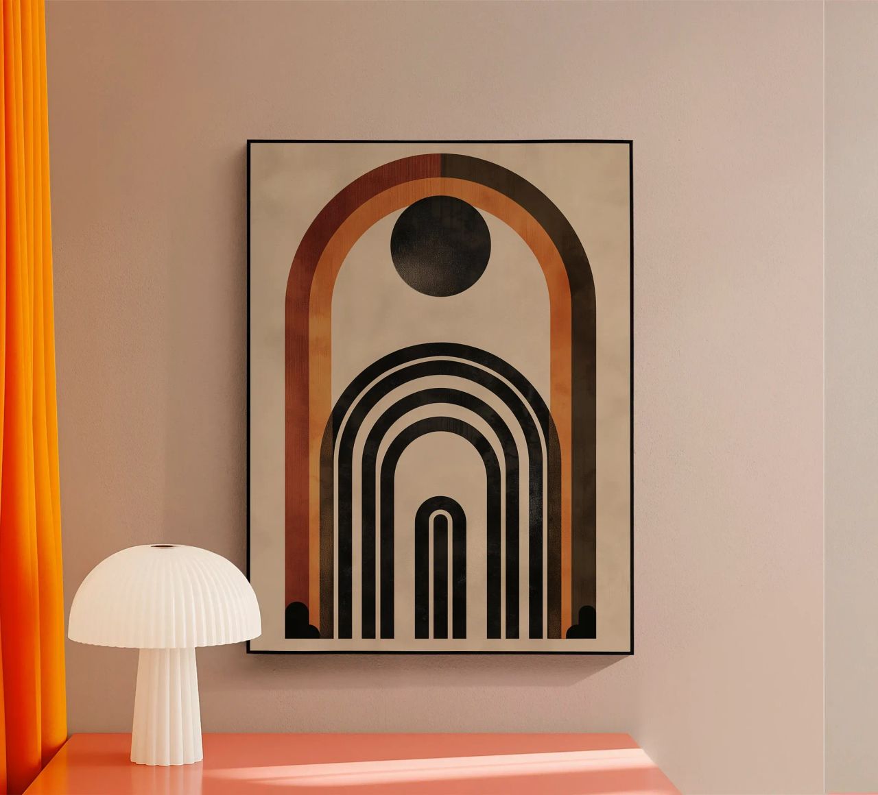 Design geometrico ad arco retrò plexiglass da Whole©