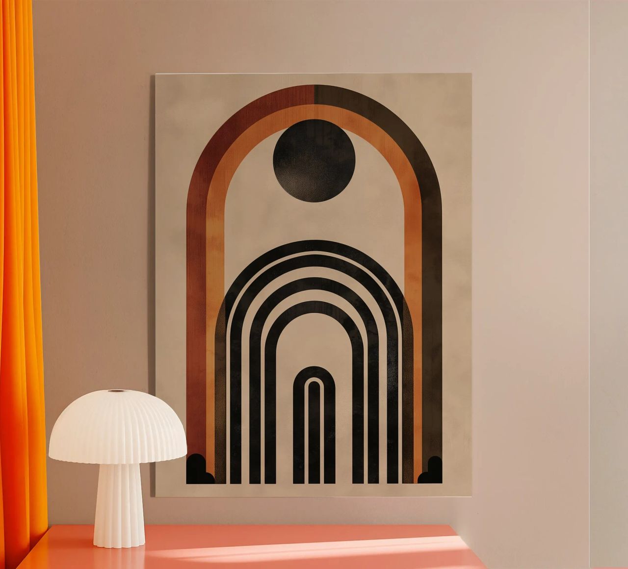 Design geometrico ad arco retrò plexiglass da Whole©