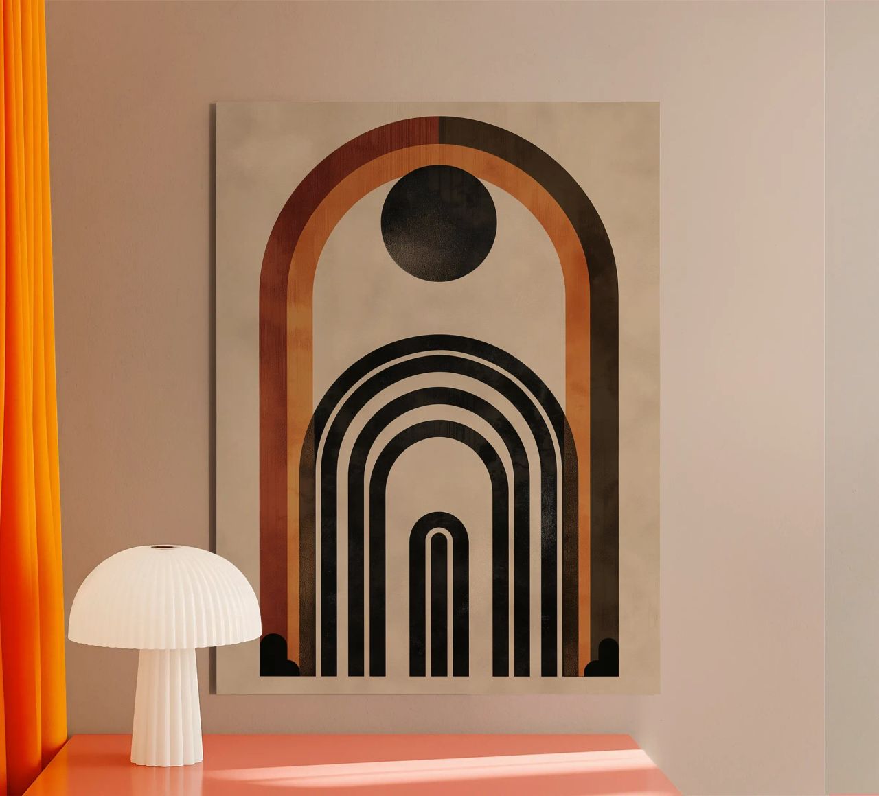 Design geometrico ad arco retrò alluminio dibond da Whole©