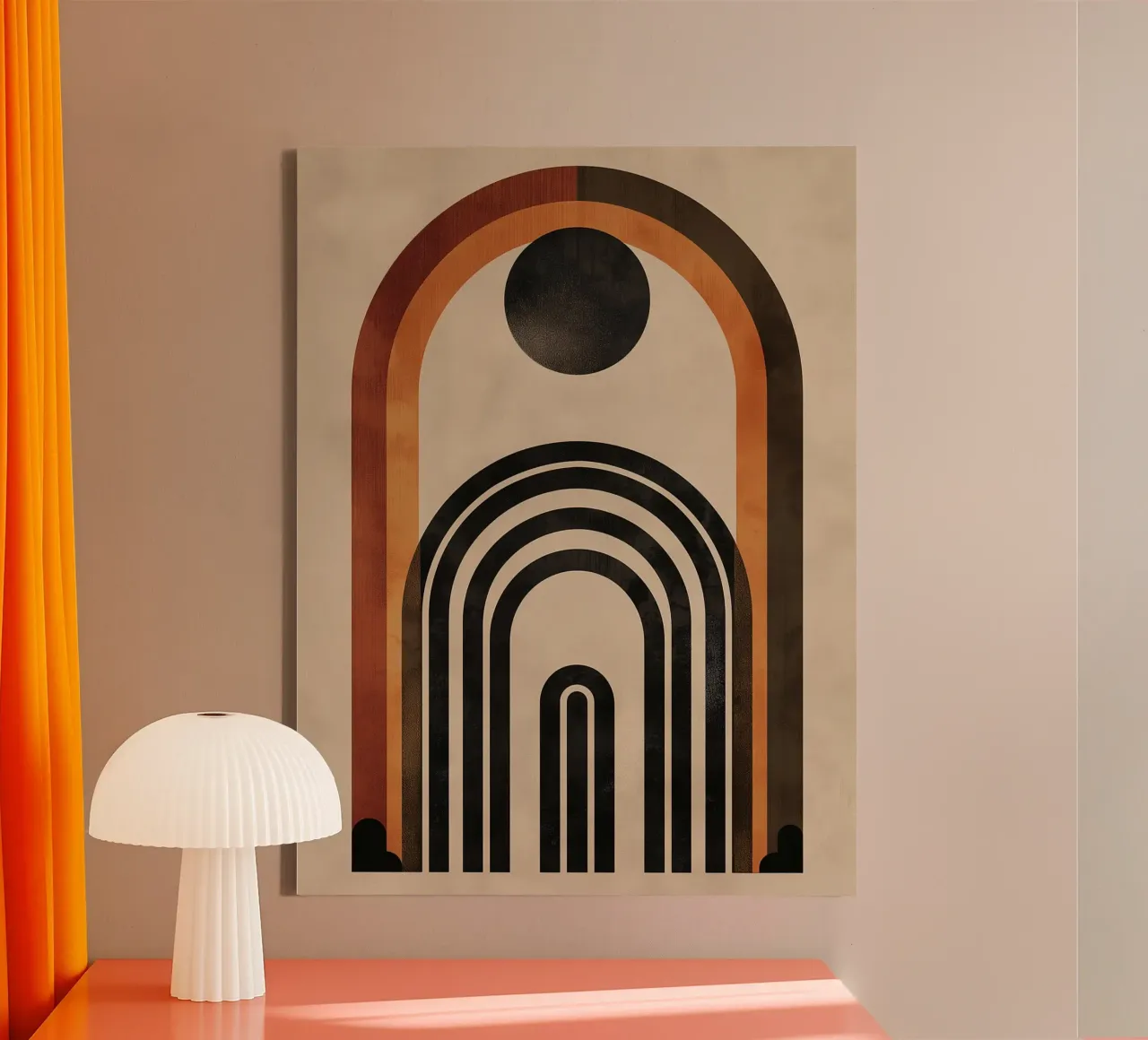 Design geometrico ad arco retrò tela da Whole©
