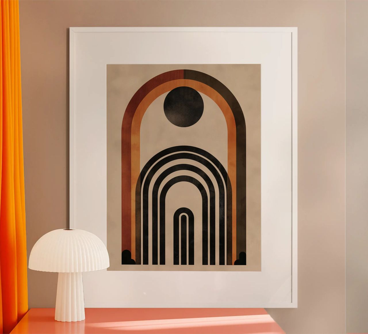 Design geometrico ad arco retrò carta hahnemühle da Whole©