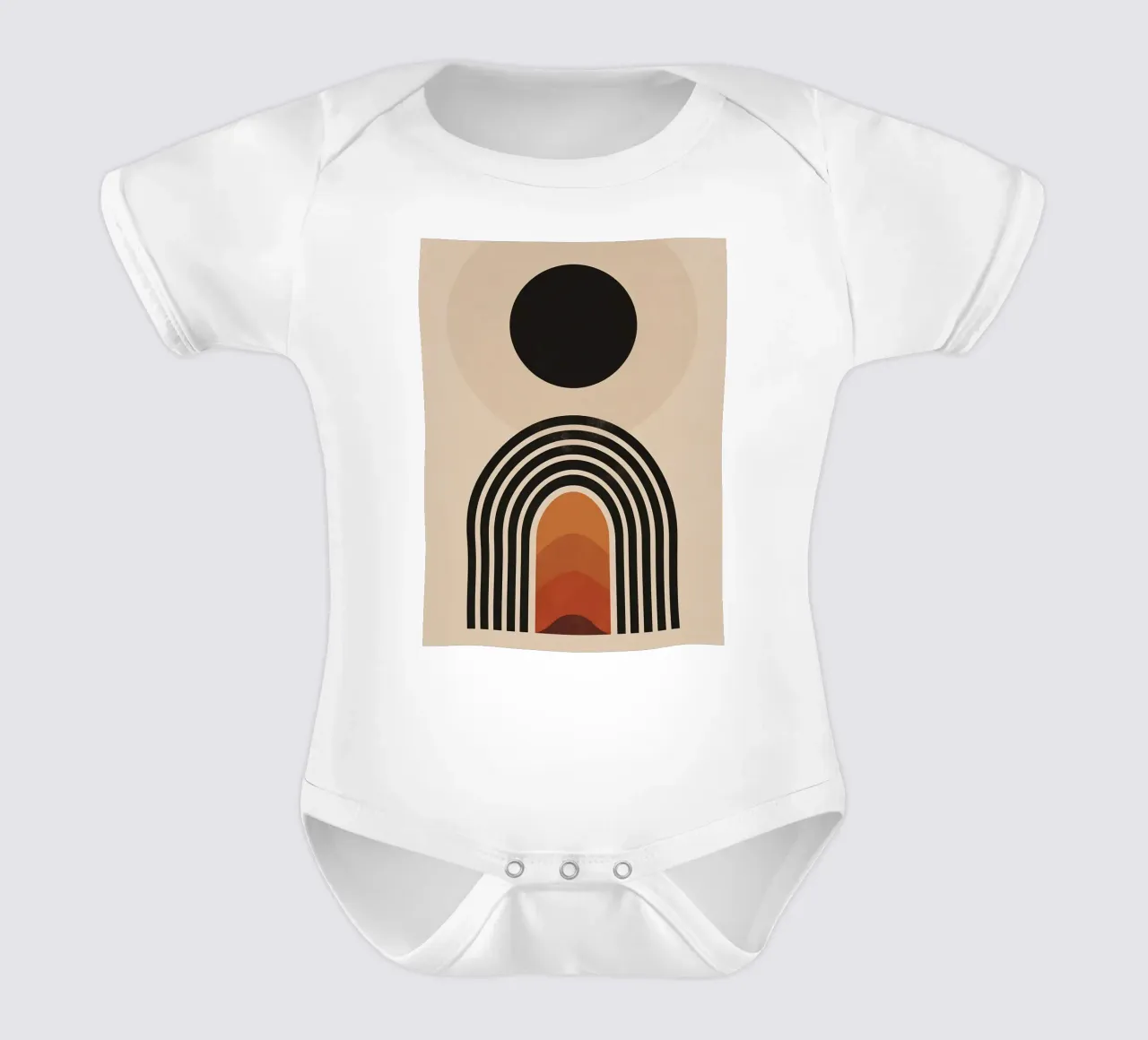 Retro bow with sun motif short-sleeve baby romper by Whole©