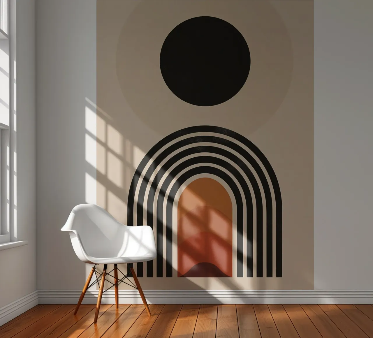 Retro bow with sun motif photo wallpaper by Whole©