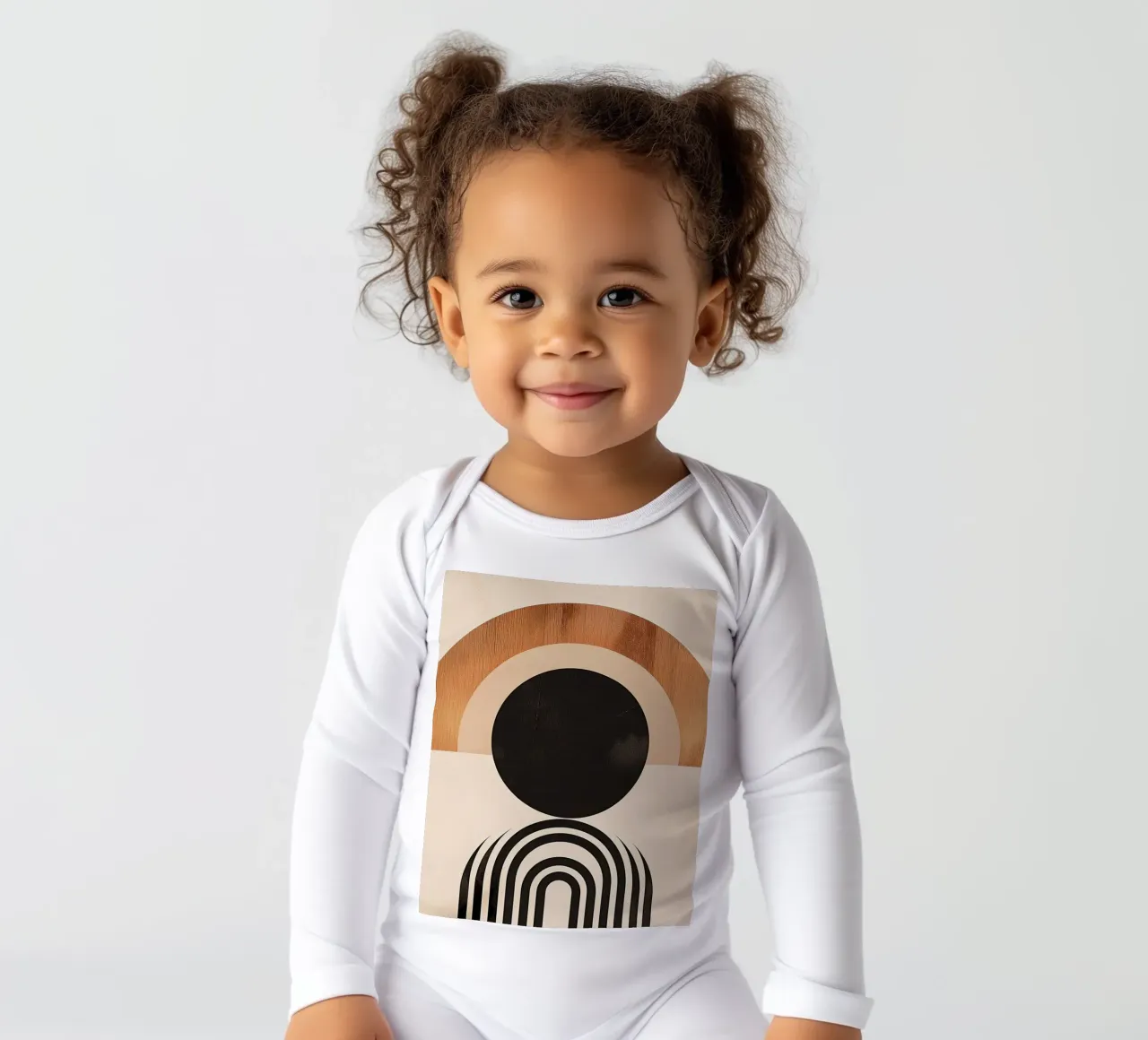 Geometric arch Minimalist long-sleeve baby romper by Whole©