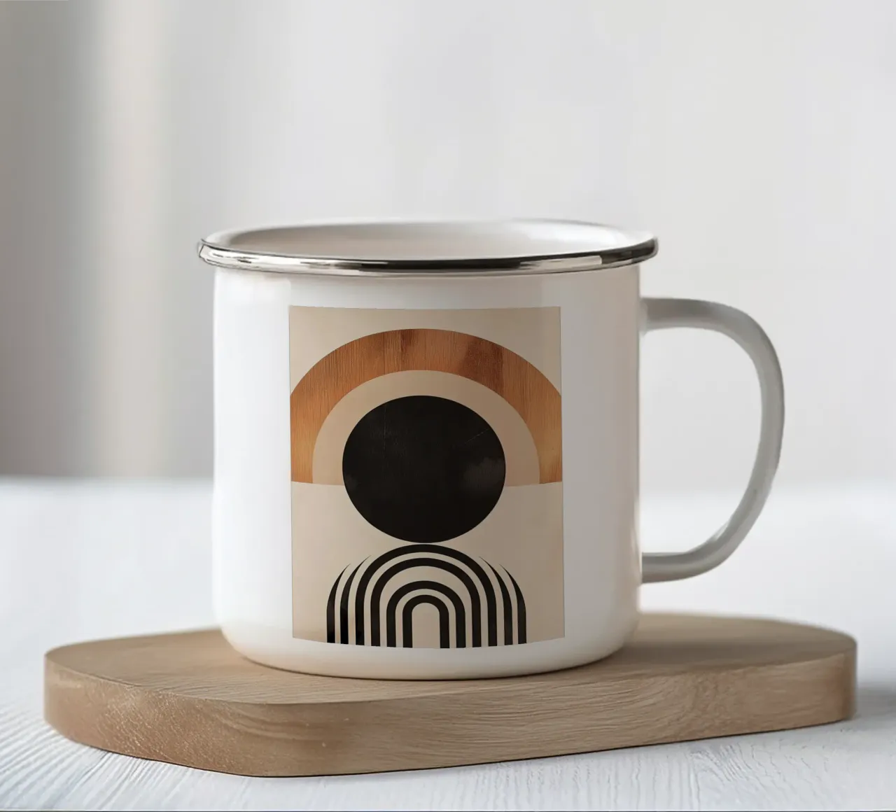 Arco geometrico minimalista tazza in smalto da Whole©