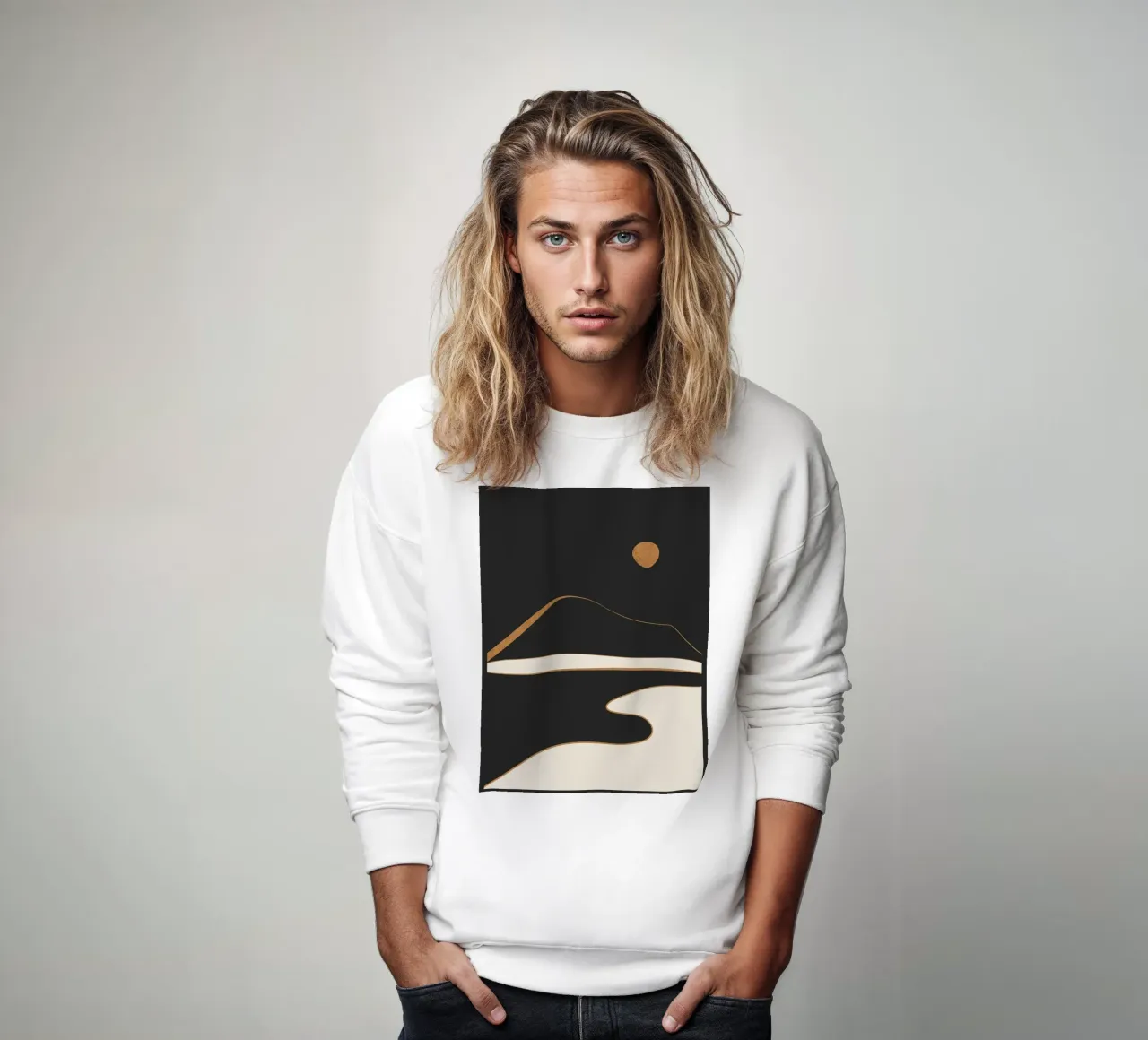 Paisaje abstracto minimalista sudadera de ThingDesign