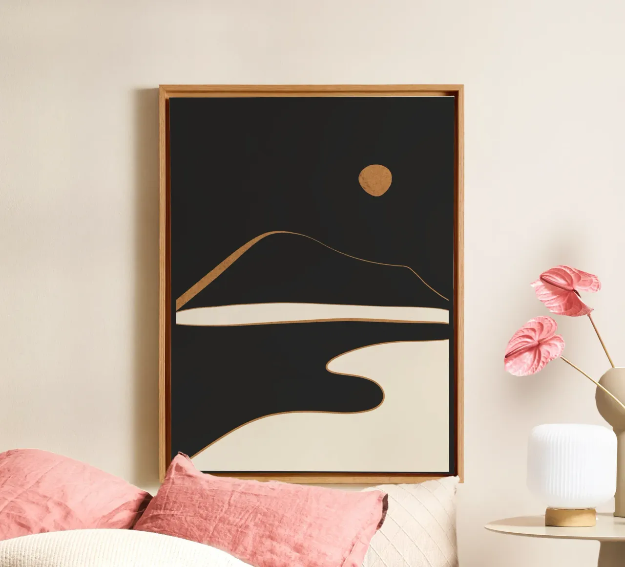 Minimalistisch abstract landschap canvas met Baklijst van ThingDesign
