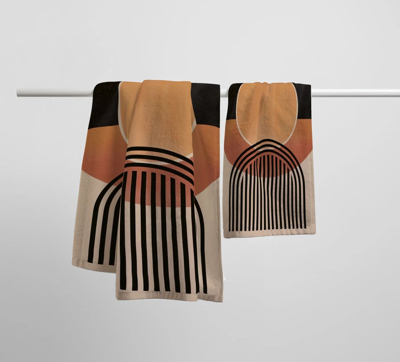 Abstract circles & lines towel by Whole©