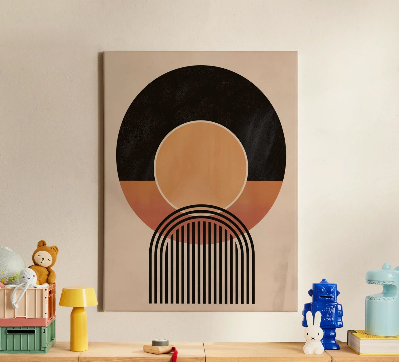 Abstract circles & lines canvas by Whole©