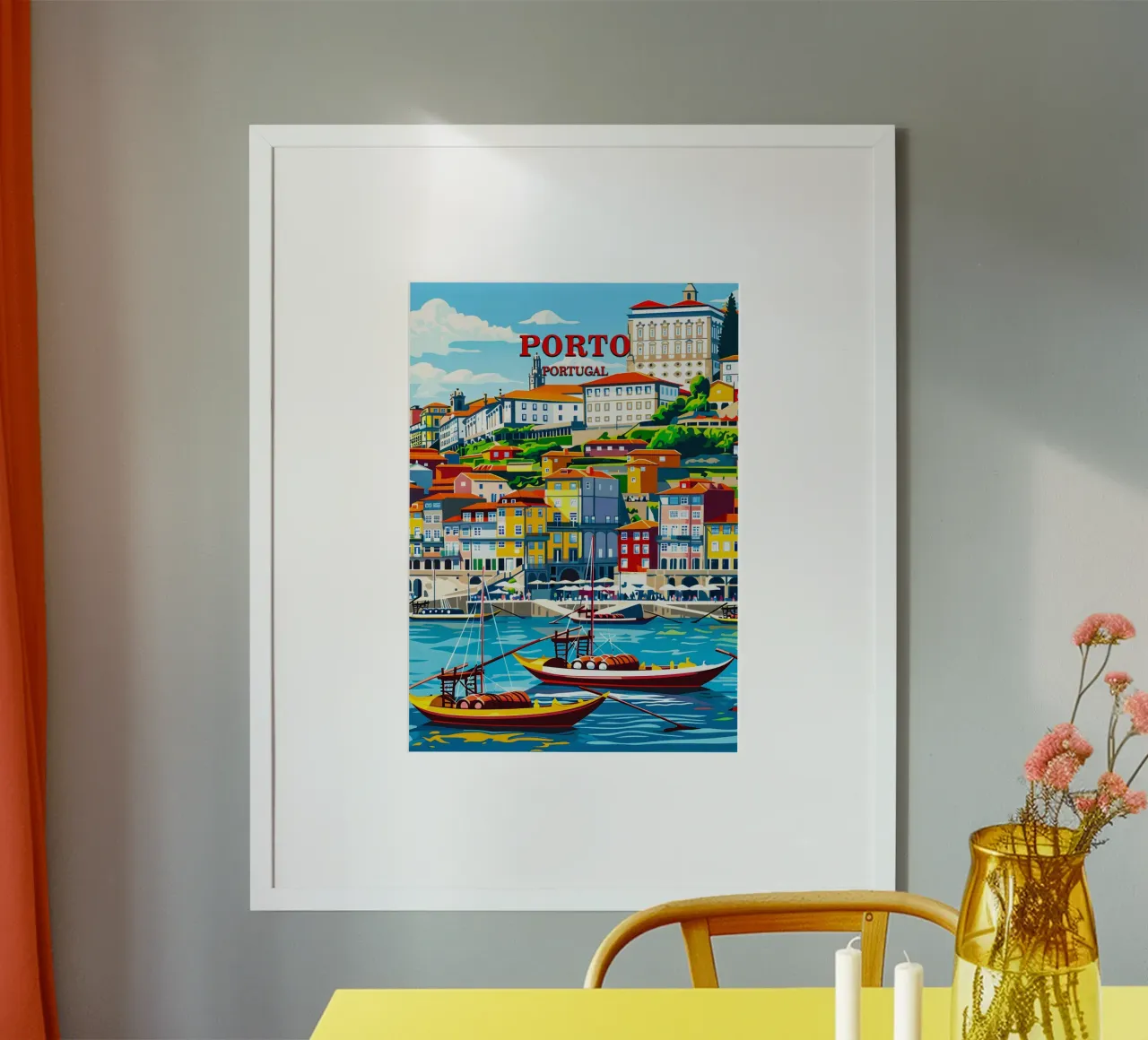 Porto Portugal poster con telaio in legno da Travelstudio