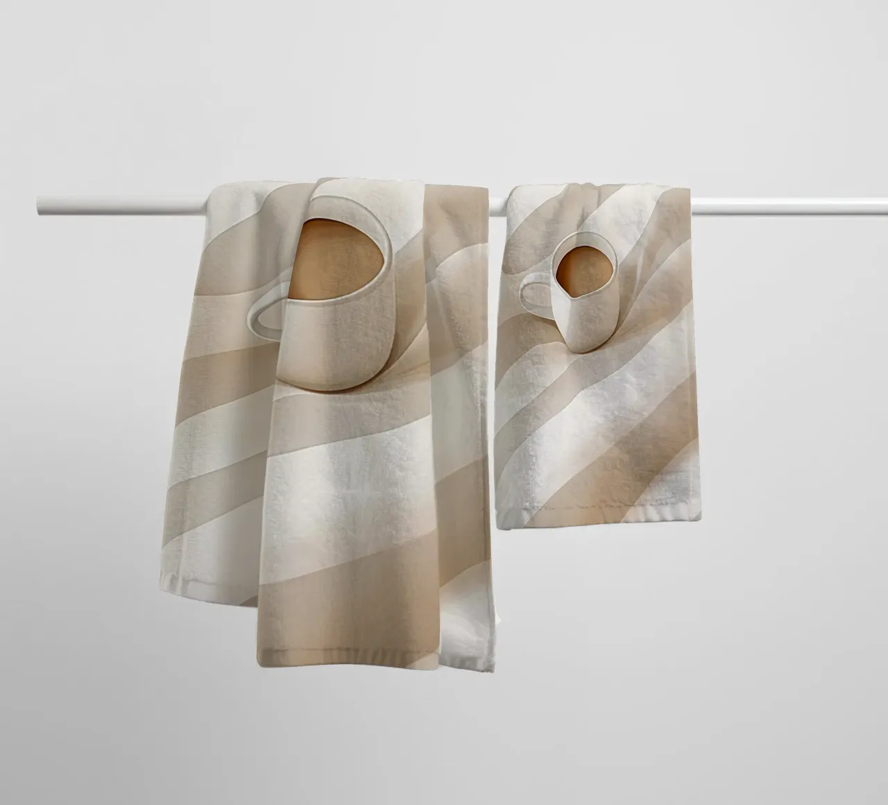Café de buenos días con rayas toalla de baño de Carinaprint