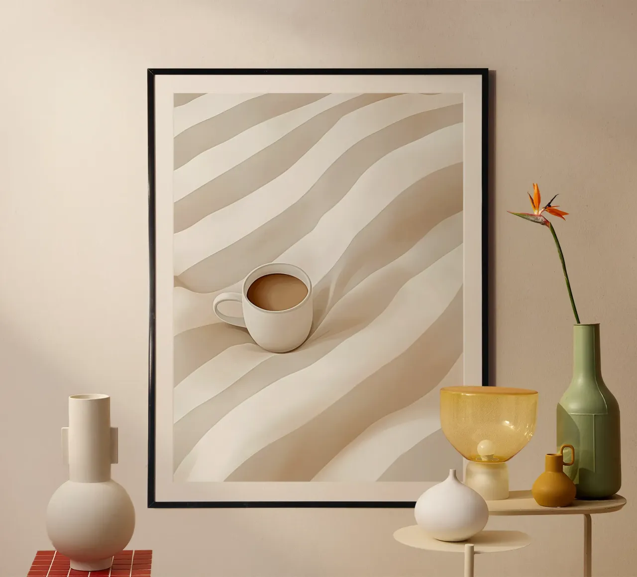 Good morning coffee with stripes hahnemühle by Carinaprint