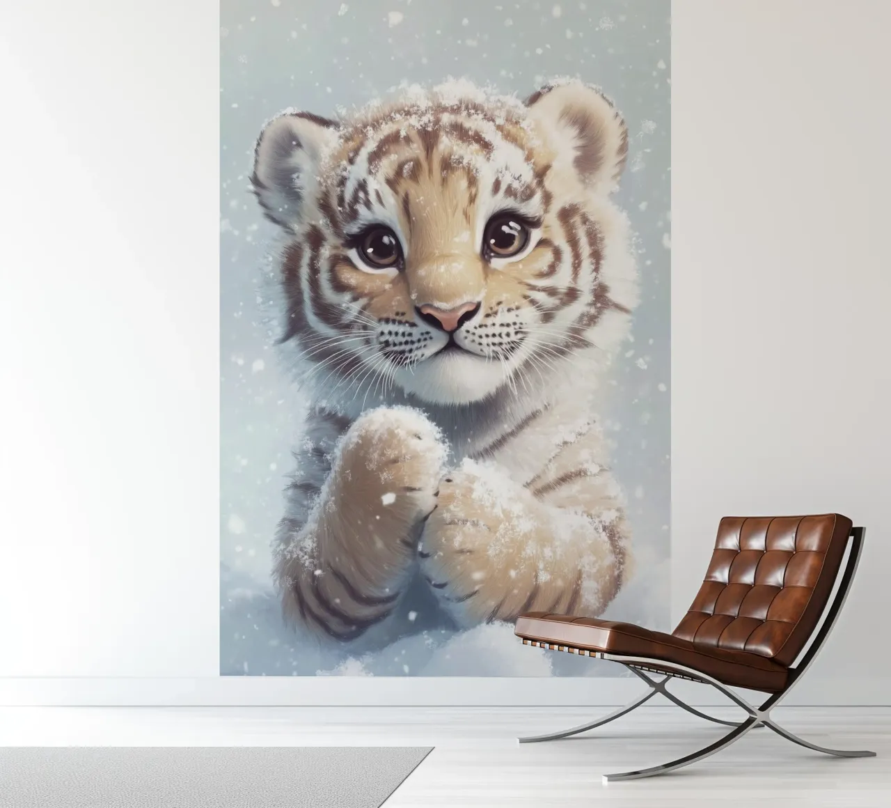 Hero #34: Tiger in the snow photo wallpaper by farbenhelden