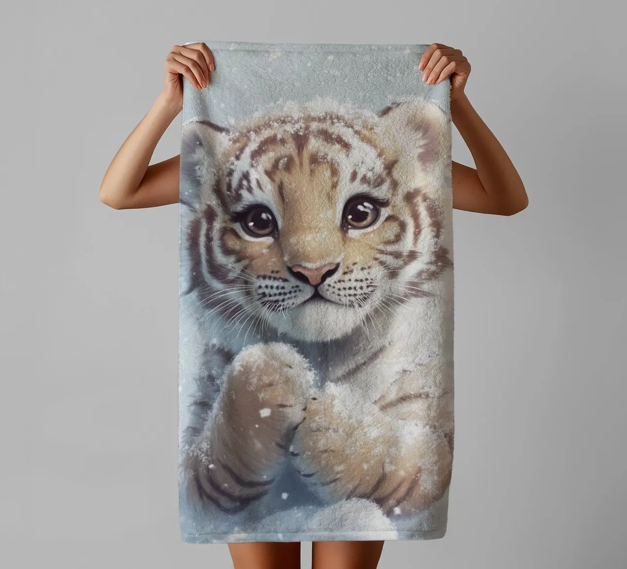 Héros #34 : Tigre dans la neige serviette de bain de farbenhelden