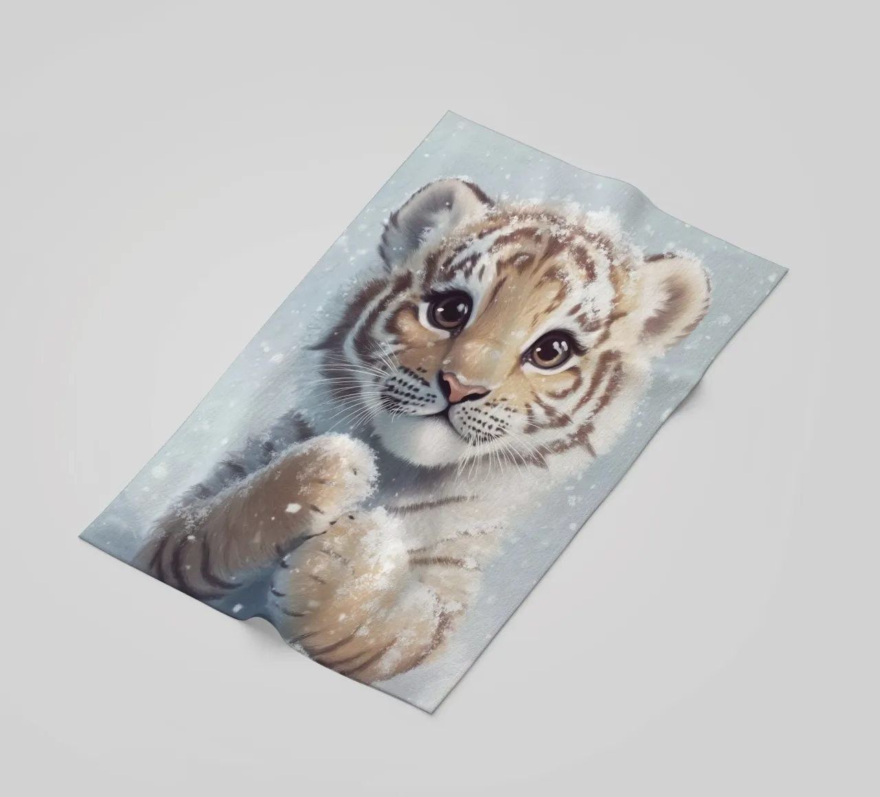 HeldIn #34: Tiger im Schnee Strandtuch von farbenhelden