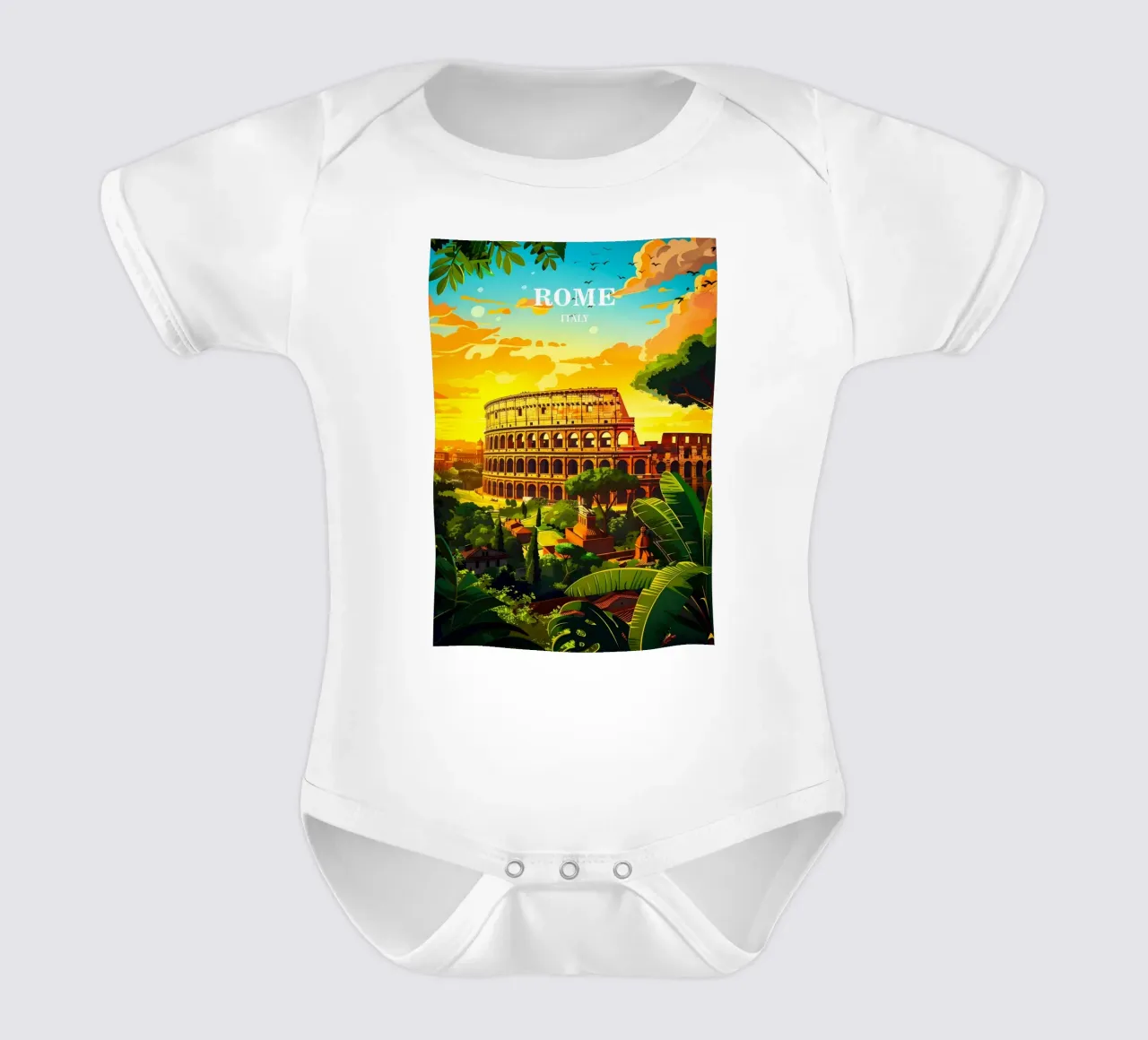 Rome Italy short-sleeve baby romper by Travelstudio