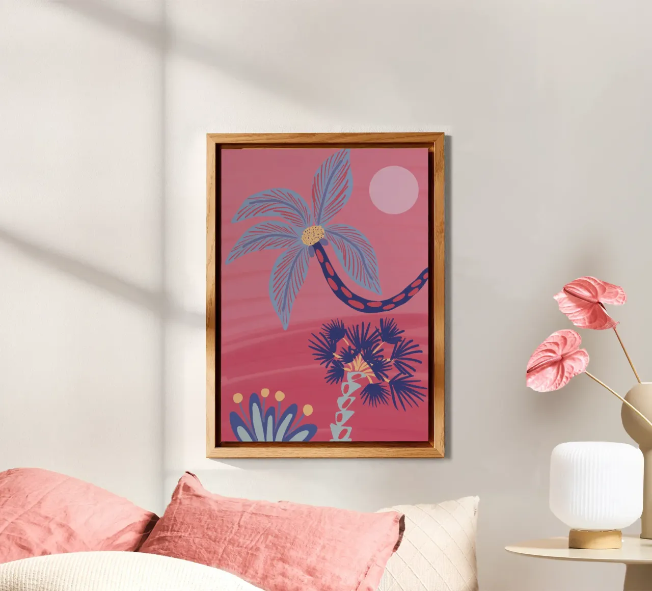 Palms & Places - Blue palm tree alluminio dibond da Studio Cinnamon