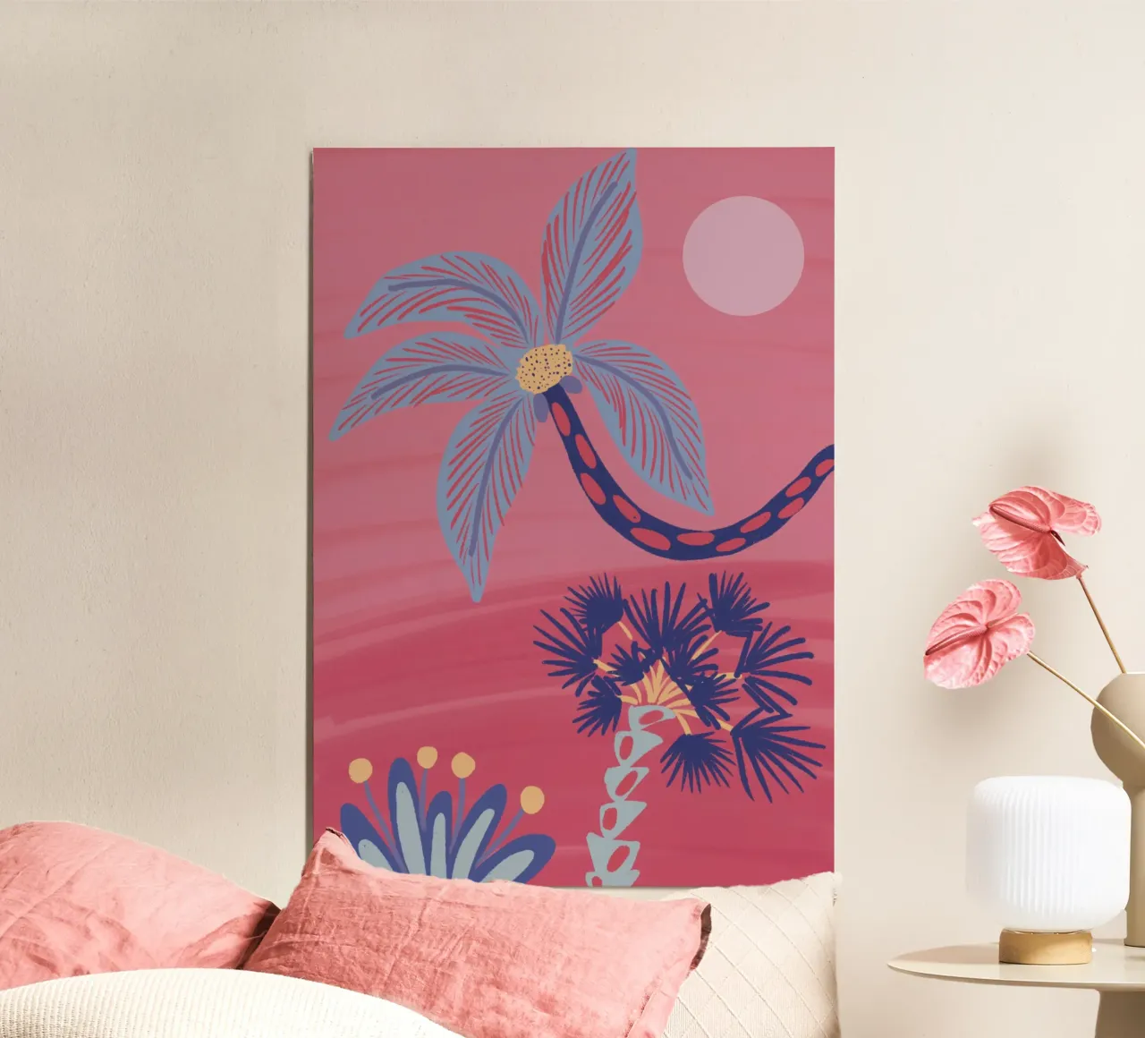 Blaue Palme Hahnemühle von hej malu