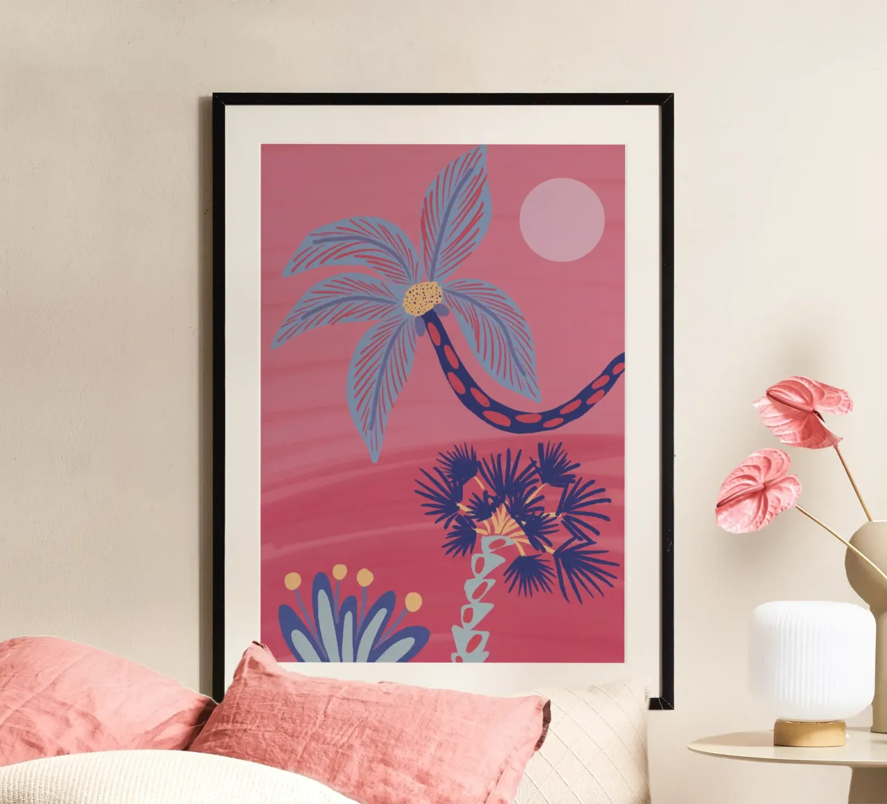 Blaue Palme Hahnemühle von hej malu
