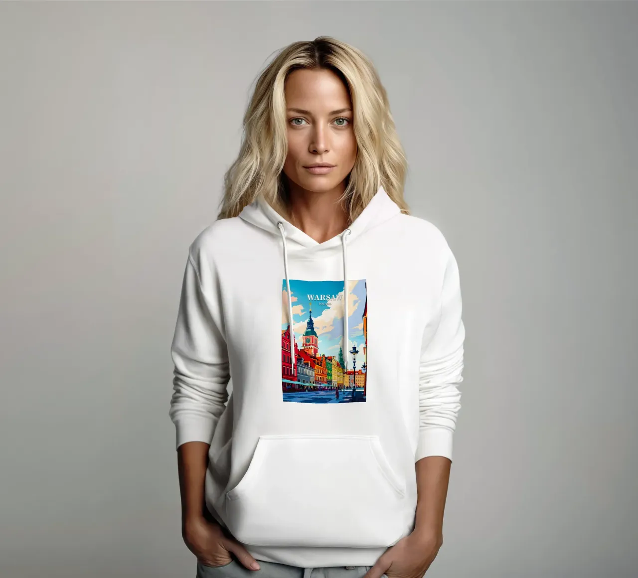 Warsaw Poland felpa con cappuccio da Travelstudio