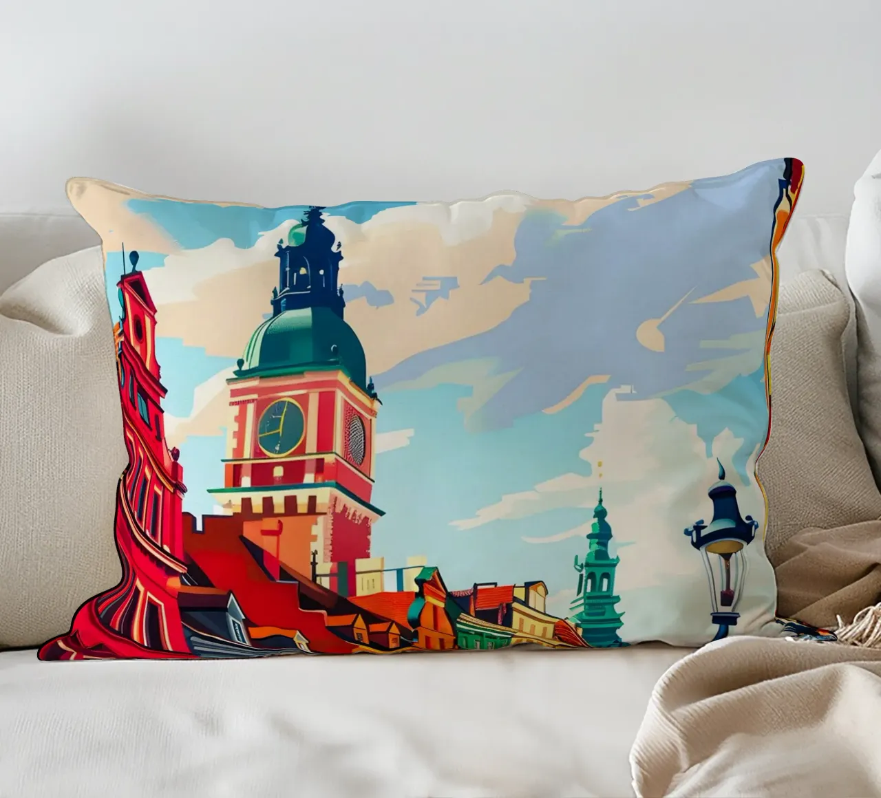 Warsaw Poland cuscino da Travelstudio