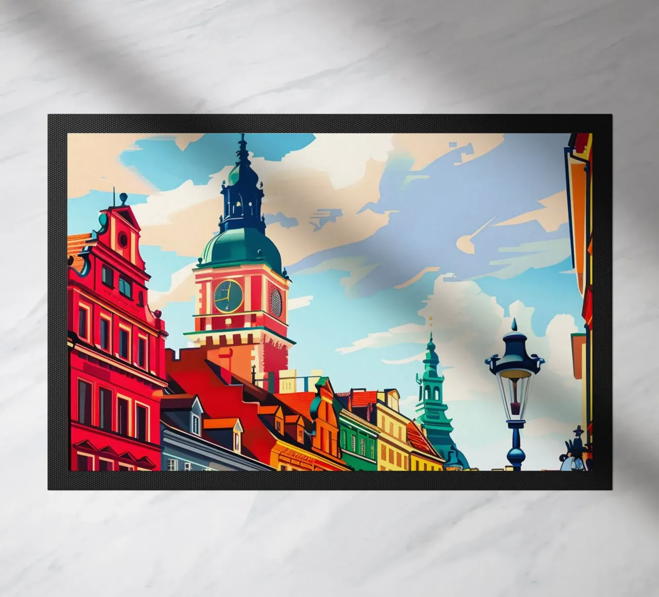 Warsaw Poland doormat by Travelstudio