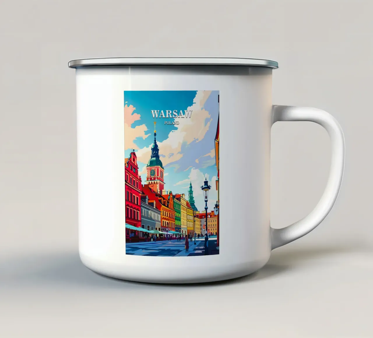 Warsaw Poland tazza in smalto da Travelstudio