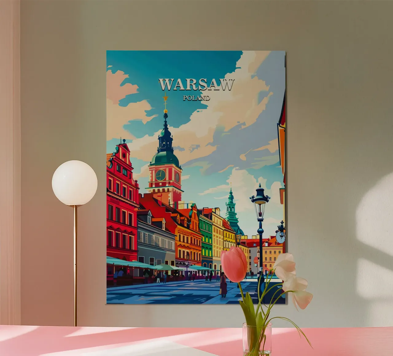 Warsaw Poland poster con telaio in plastica da Travelstudio