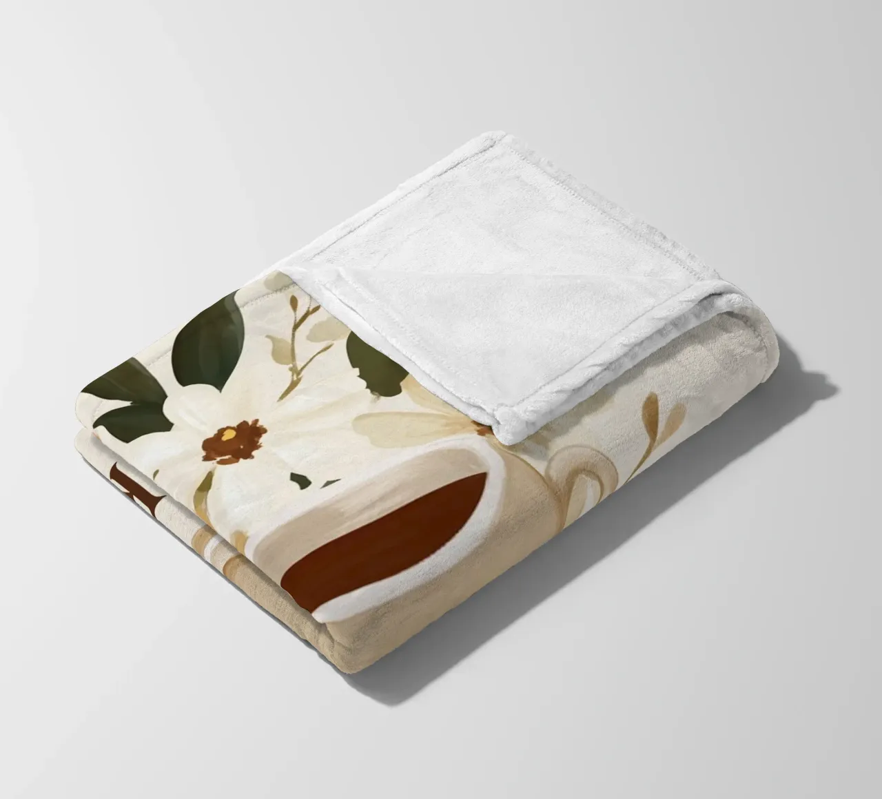 Espresso vintage con bouquet di fiori coperta in pile da Carinaprint