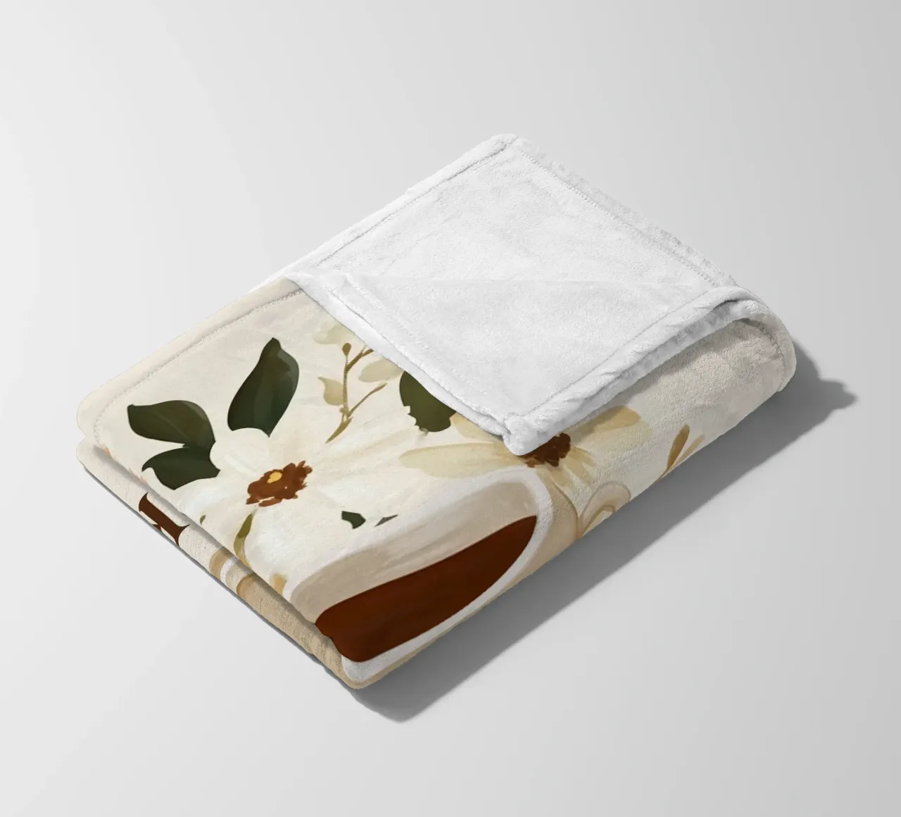 Espresso vintage con bouquet di fiori coperta in pile da Carinaprint