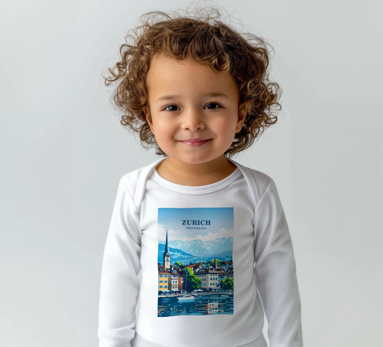 Zurich Switzerland Langarm Babybody von Travelstudio