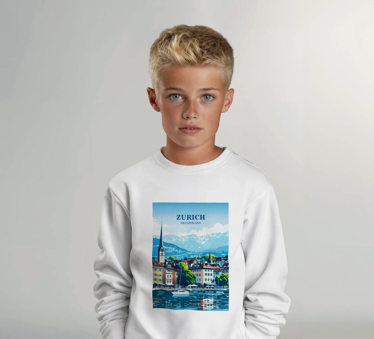 Zurich Switzerland Kinder Sweatshirt von Travelstudio