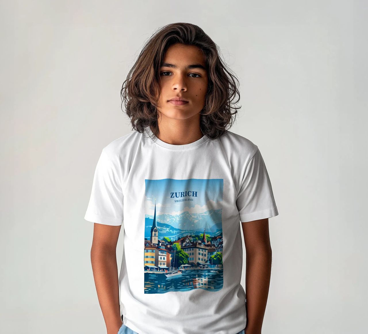 Zurich Switzerland Kinder T-Shirt von Travelstudio