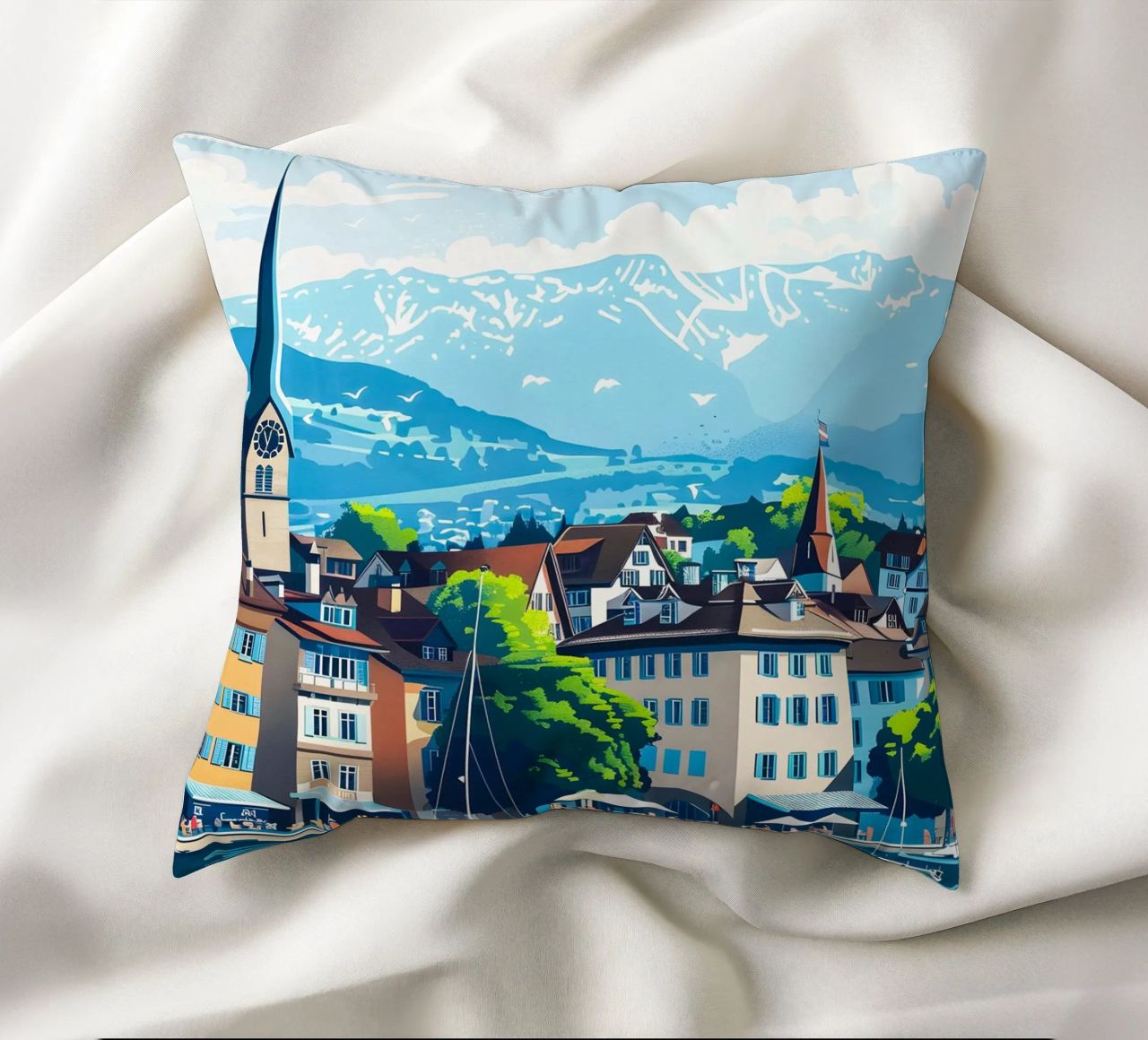 Zurich Switzerland Kissen von Travelstudio