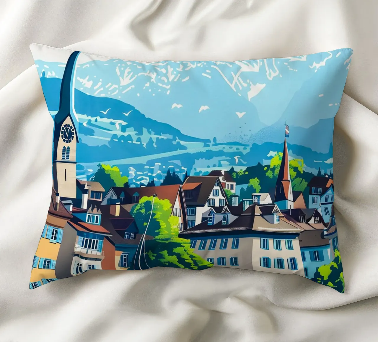 Zurich Switzerland cuscino da Travelstudio