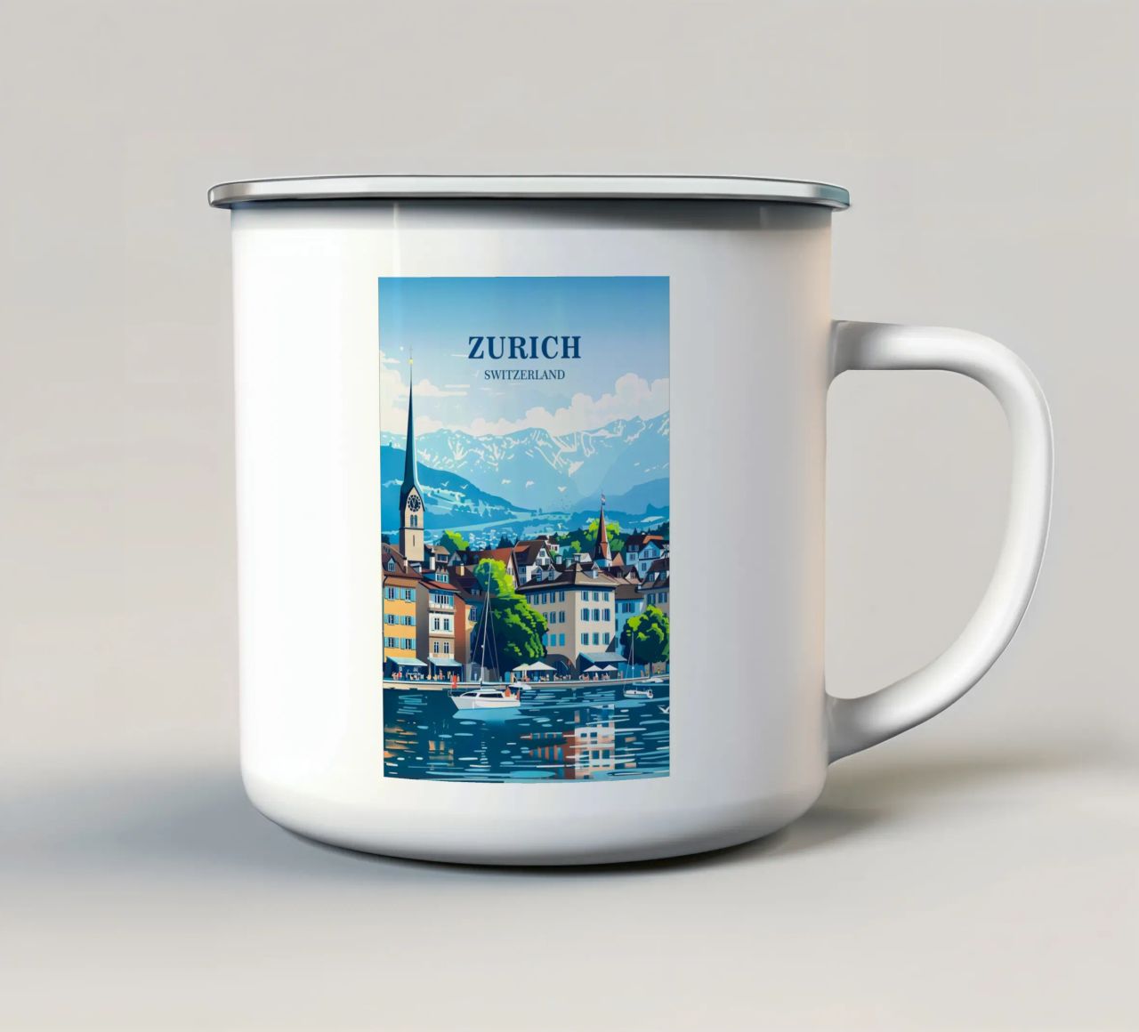 Zurich Switzerland Emaille Tasse von Travelstudio