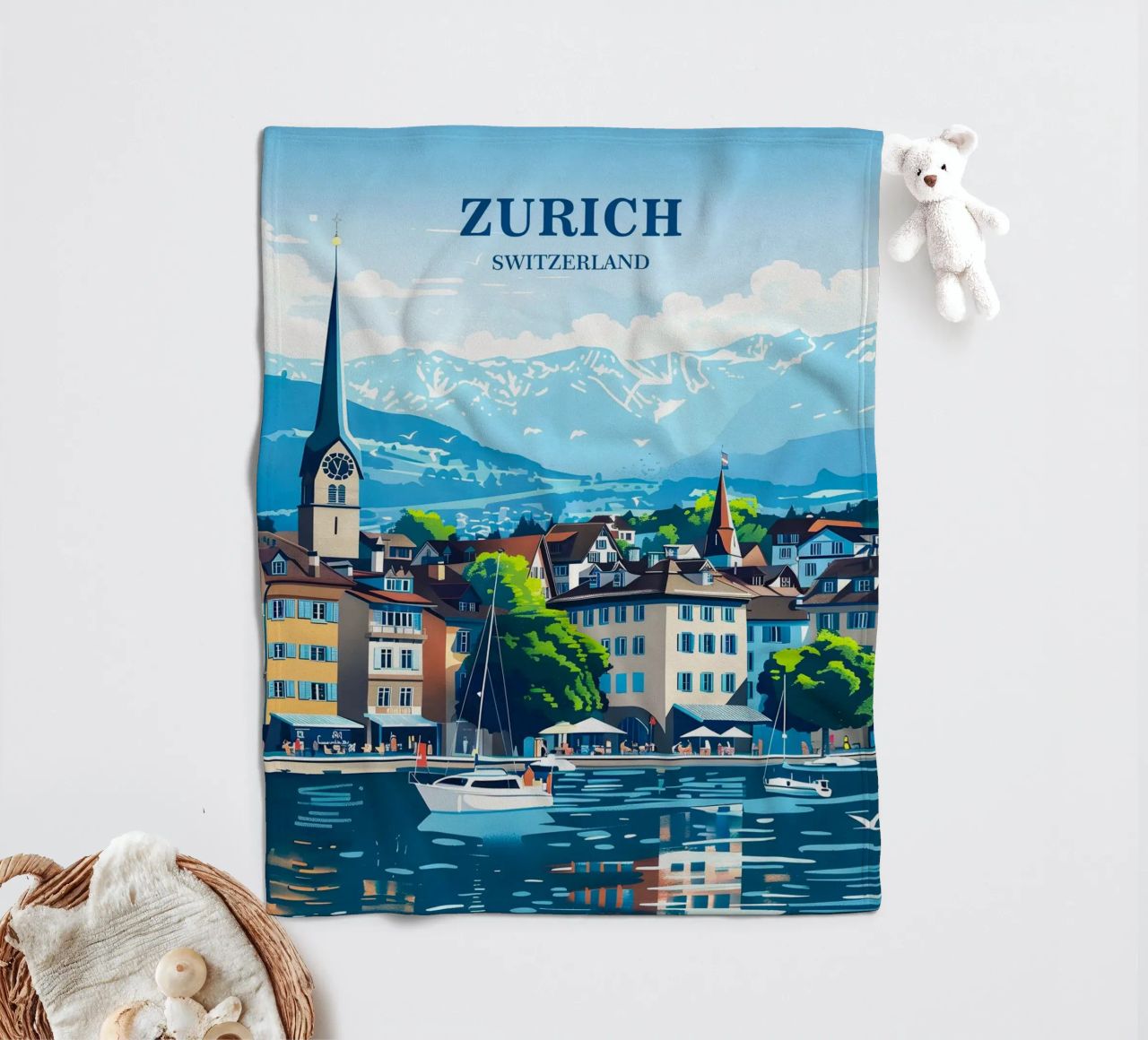 Zurich Switzerland Fleecedecke von Travelstudio