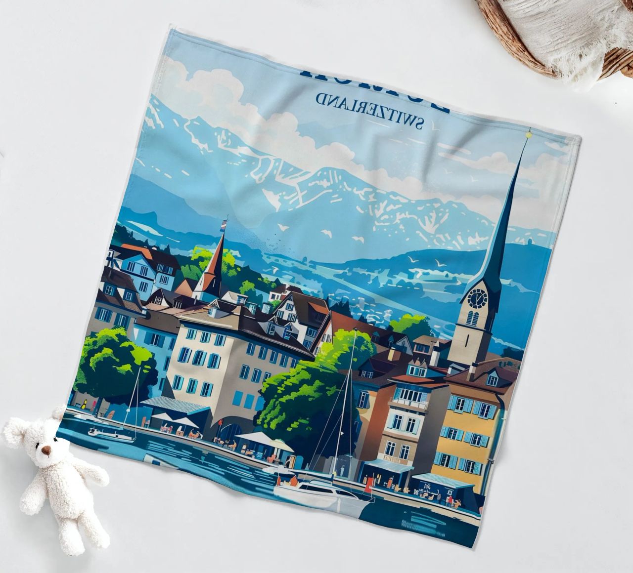 Zurich Switzerland Fleecedecke von Travelstudio