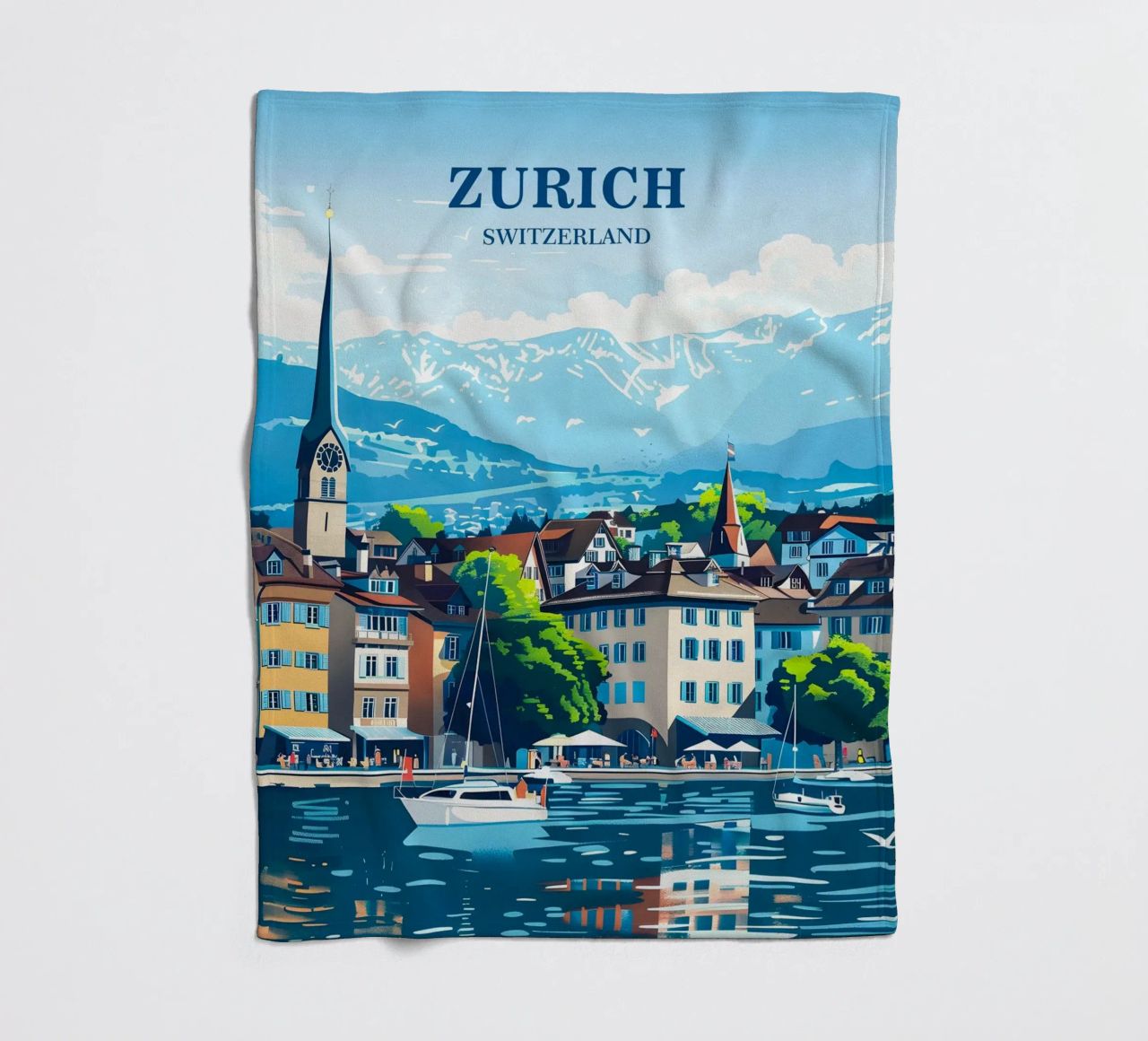 Zurich Switzerland Fleecedecke von Travelstudio