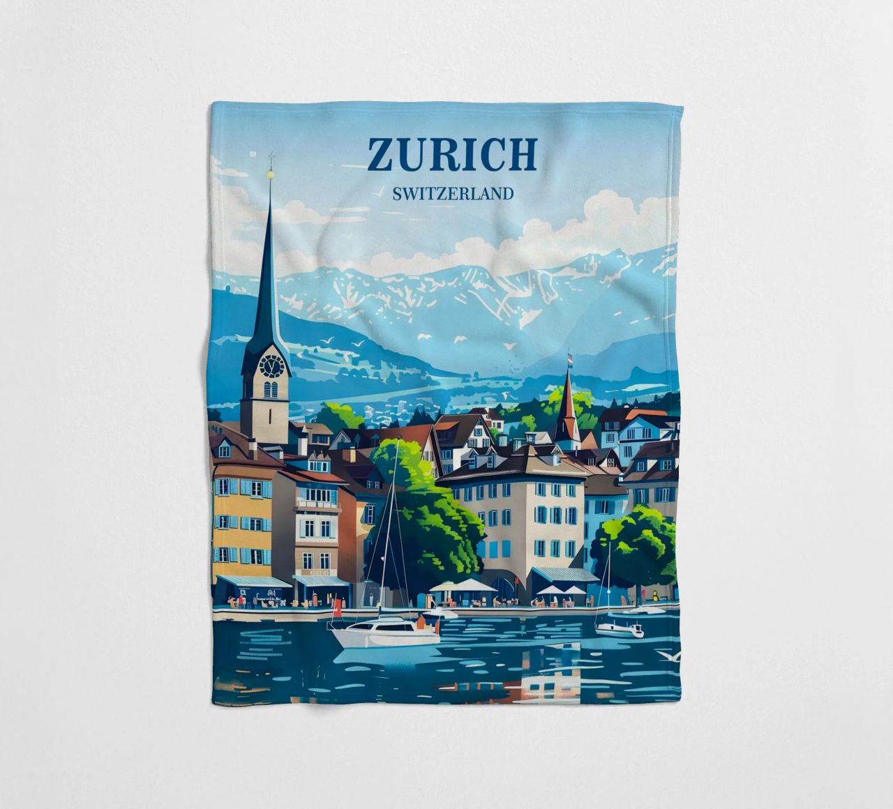 Zurich Switzerland Fleecedecke von Travelstudio