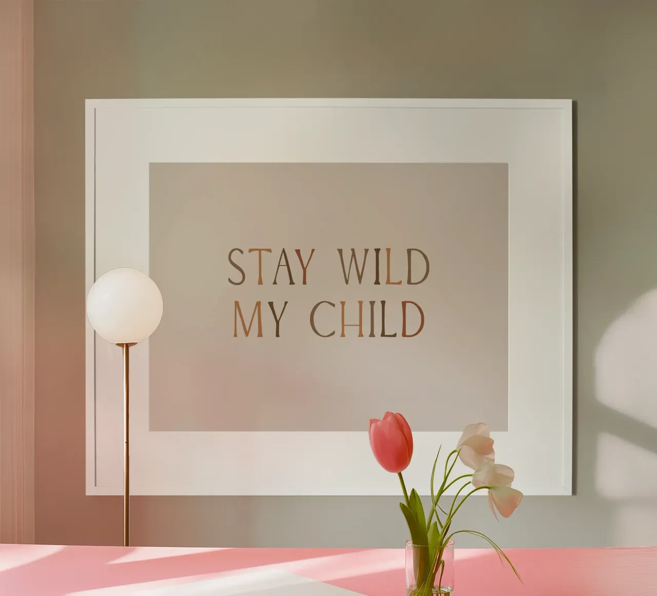 Stay Wild poster con telaio in legno da treechild